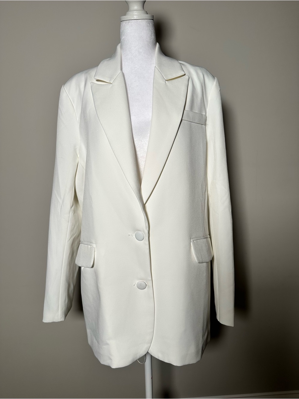 Nasty Gal Ivory Single-Breasted Blazer Women’s Size L